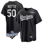 LA.Dodgers #50 Mookie Betts Player Black World Series Carbon Limited Game Fdoa Stitched Jerseys