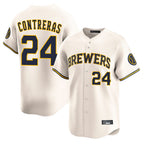 M.Brewers #24 William Contreras Player Cream Home Limited Game Fdoa Stitched Jerseys
