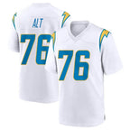 LA.Chargers #76 Joe Alt Player White Home Game Gdoa Stitched Jerseys