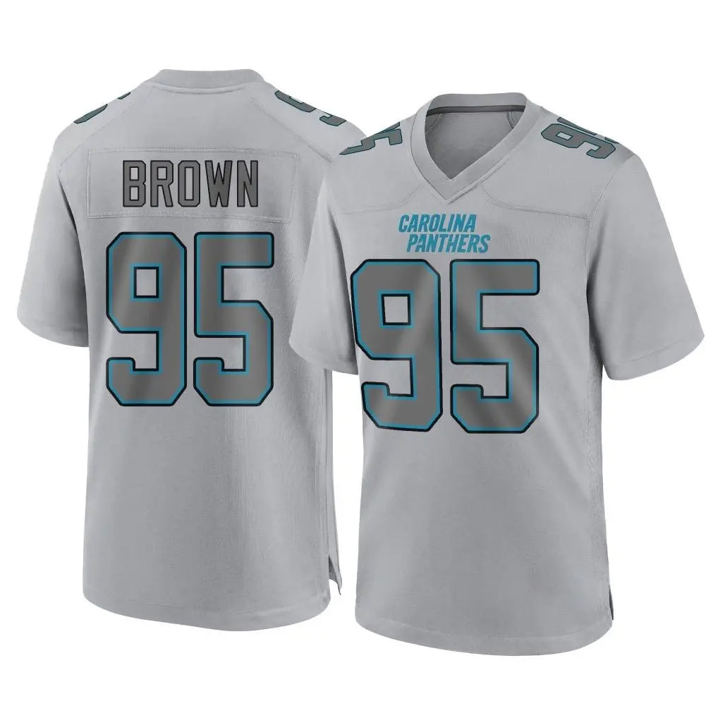 C.Panthers #95 Derrick Brown Player Gray Atmosphere Fashion Game Gdoa Stitched Jerseys
