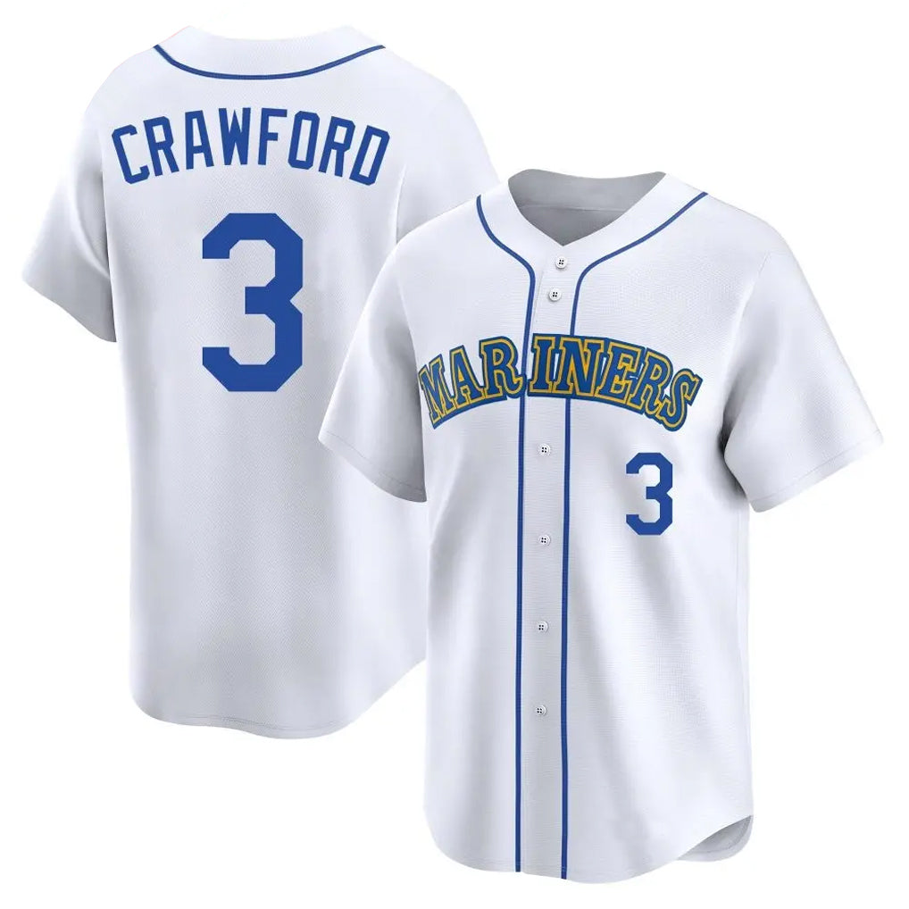 S.Mariners #3 J.P. Crawford Player White Pitch Fashion Game Fdoa Stitched Jerseys