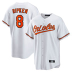 B.Orioles #8 Cal Ripken Player White Home Game Gdoa Stitched Jerseys
