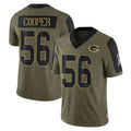 GB.Packers #56 Edgerrin Cooper Player Olive Salute To Service Limited Game Gdoa Stitched Jerseys