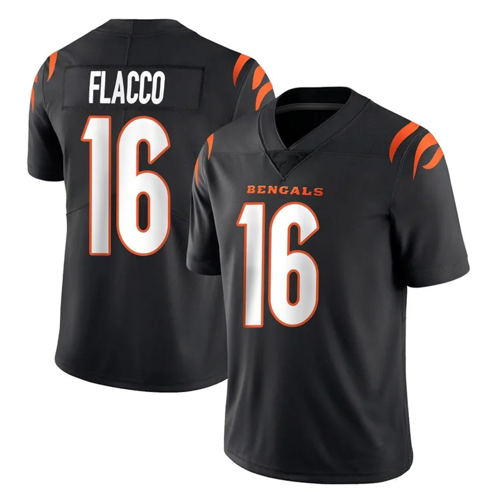 C.Bengals #16 Joe Flacco Player Black Vapor Untouchable Limited Home Game Gdoa Stitched Jerseys