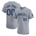 Cusotm KC.Royals Gray Limited Elite Home Game Any Name & Number Gdoa Stitched Jerseys