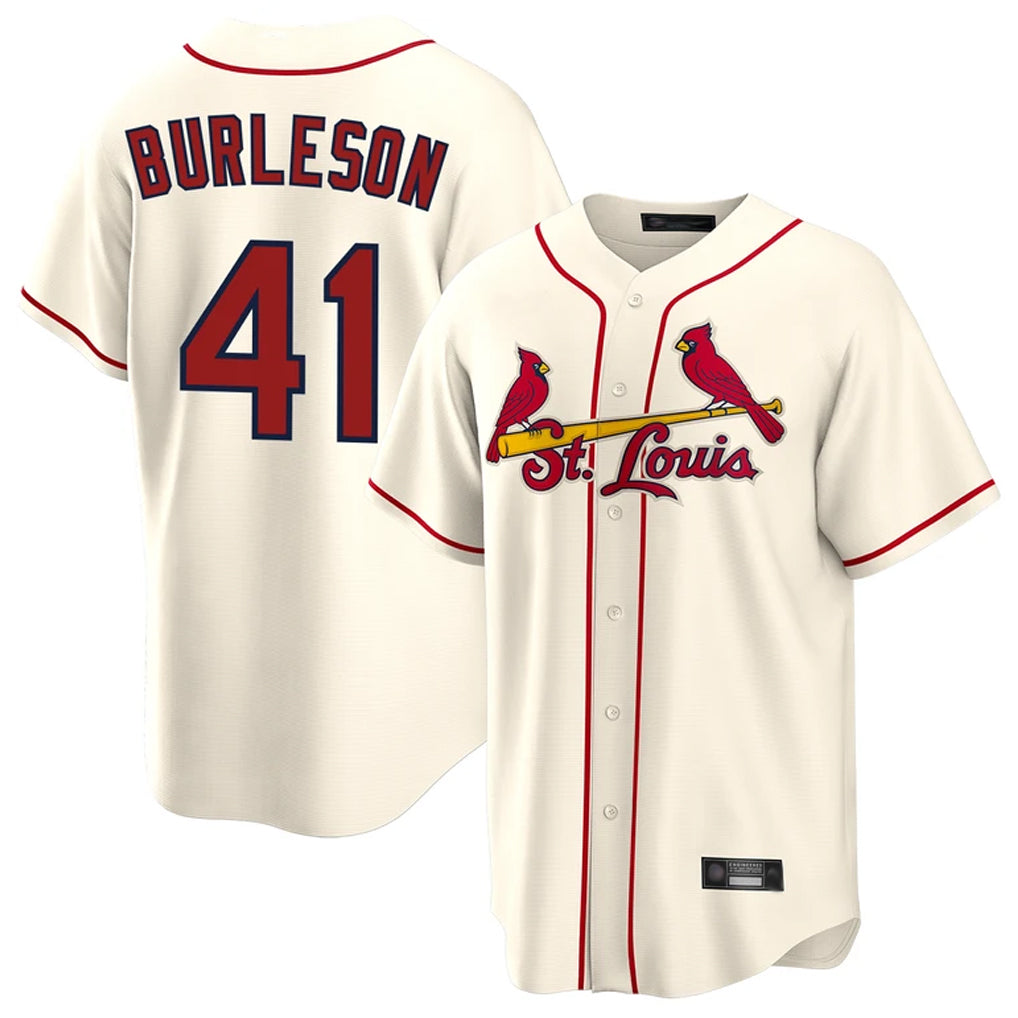 St. Louis Cardinals #41 Alec Burleson Player Cream Home Game Fdoa Stitched Jerseys