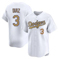 LA.Dodgers #3 Edwin D¨ªaz Player Gold Collection Limited Home Fdoa Stitched Jerseys