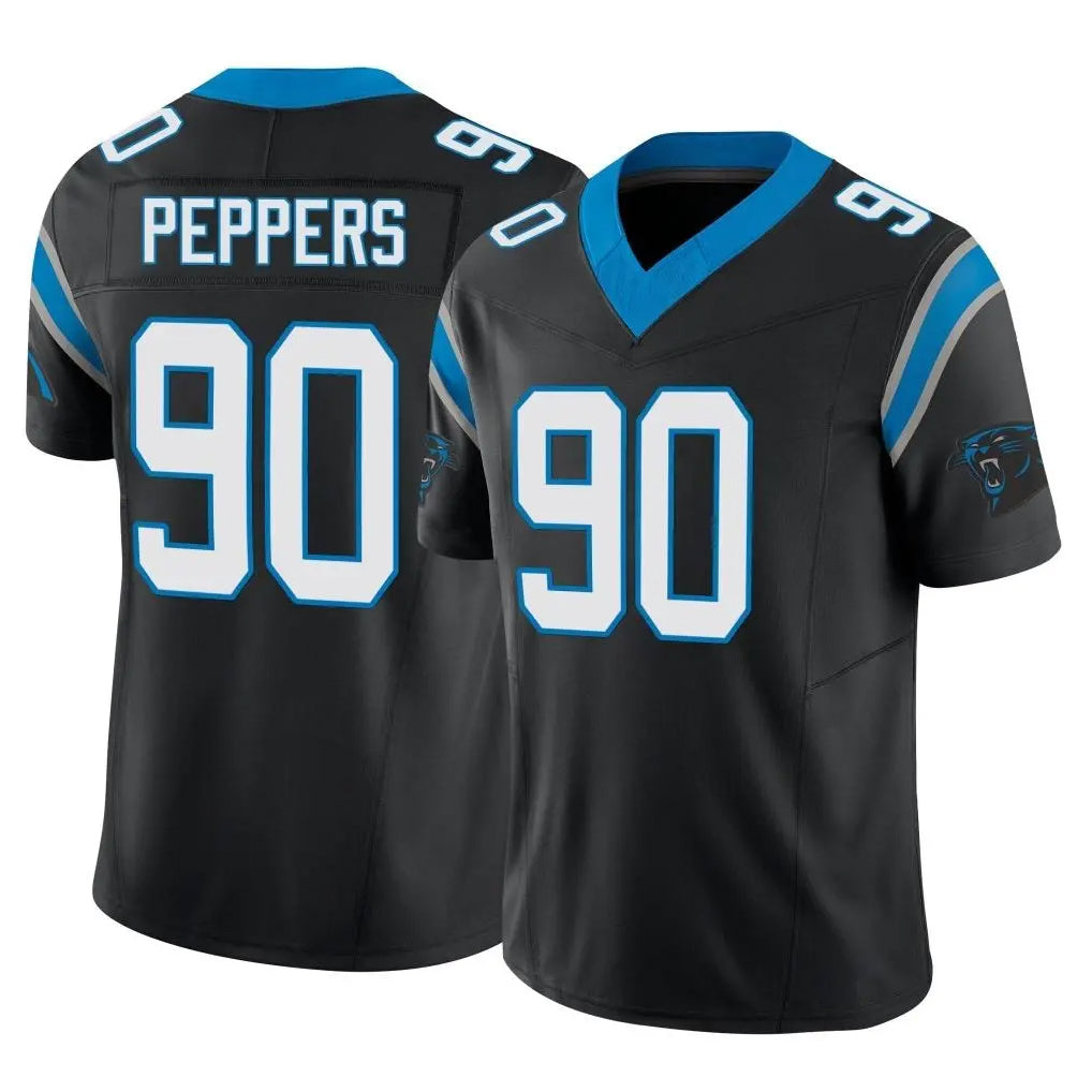 C.Panthers #90 Julius Peppers Player Black Vapor F.U.S.E. Limited Home Game Gdoa Stitched Jerseys