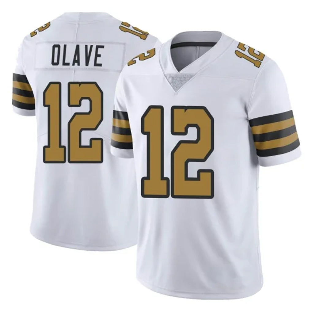 NO.Saints #12 Chris Olave Player White Limited Color Rush Home Game Gdoa Stitched Jerseys