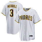 S.Diego Padres #3 Jackson Merrill Player White Cooperstown Collection Home Game Fdoa Stitched Jerseys