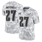 P.Eagles #27 Quinyon Mitchell Player Arctic Camo Salute to Service Limited Game Gdoa Stitched Jerseys
