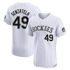 C.Rockies #49 Antonio Senzatela Player White Limited Elite Home Gdoa Stitched Jerseys