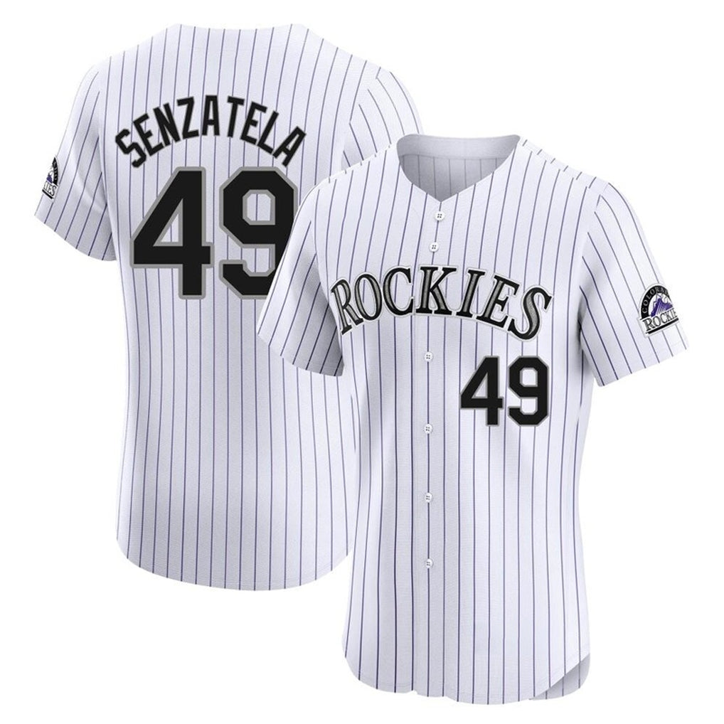 C.Rockies #49 Antonio Senzatela Player White Limited Elite Home Gdoa Stitched Jerseys