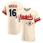 LA.Angels #16 Yusei Kikuchi Player Cream City Connect Limited ELite Home Fdoa Stitched Jerseys