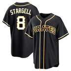 P.Pirates #8 Willie Stargell Player Black Fashion Out Home Game Fdoa Stitched Jerseys
