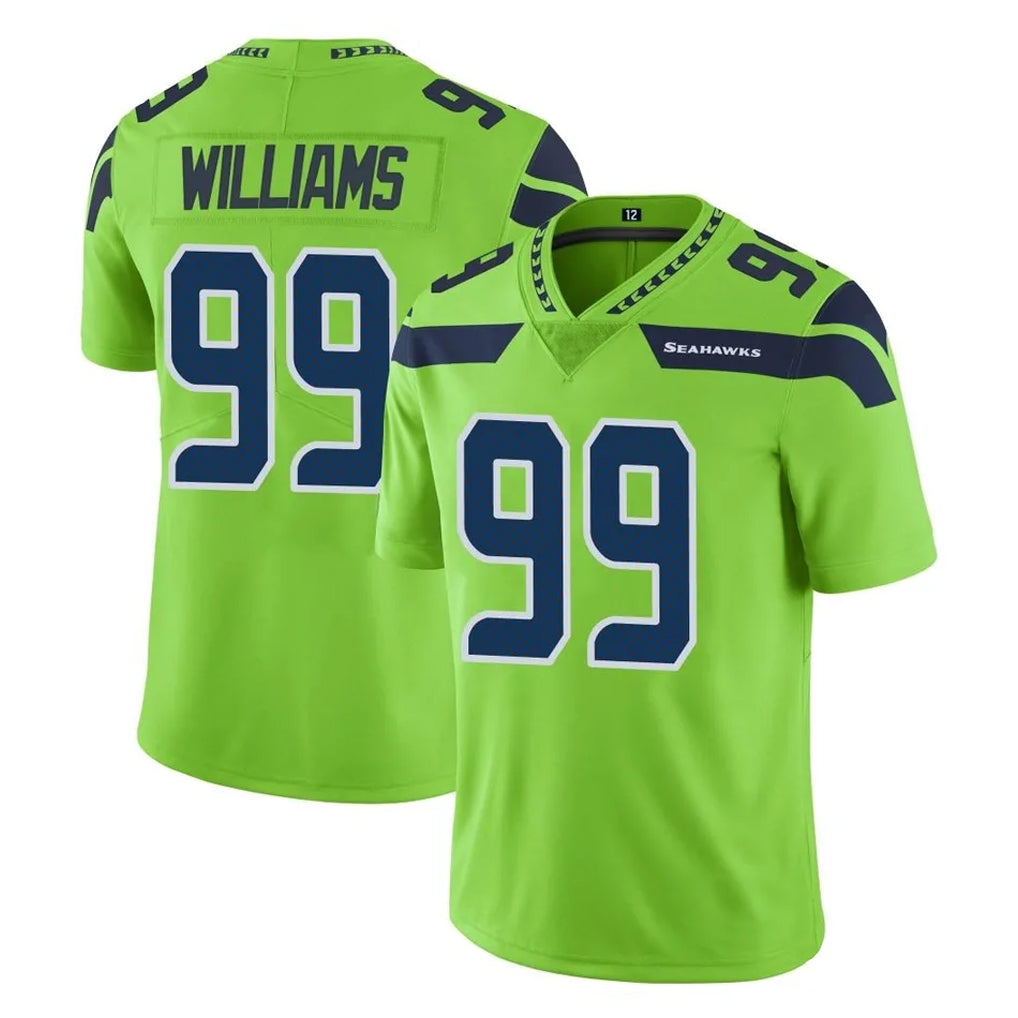 S.Seahawks #99 Leonard Williams Player Green Limited Color Rush Home Game Gdoa Stitched Jerseys