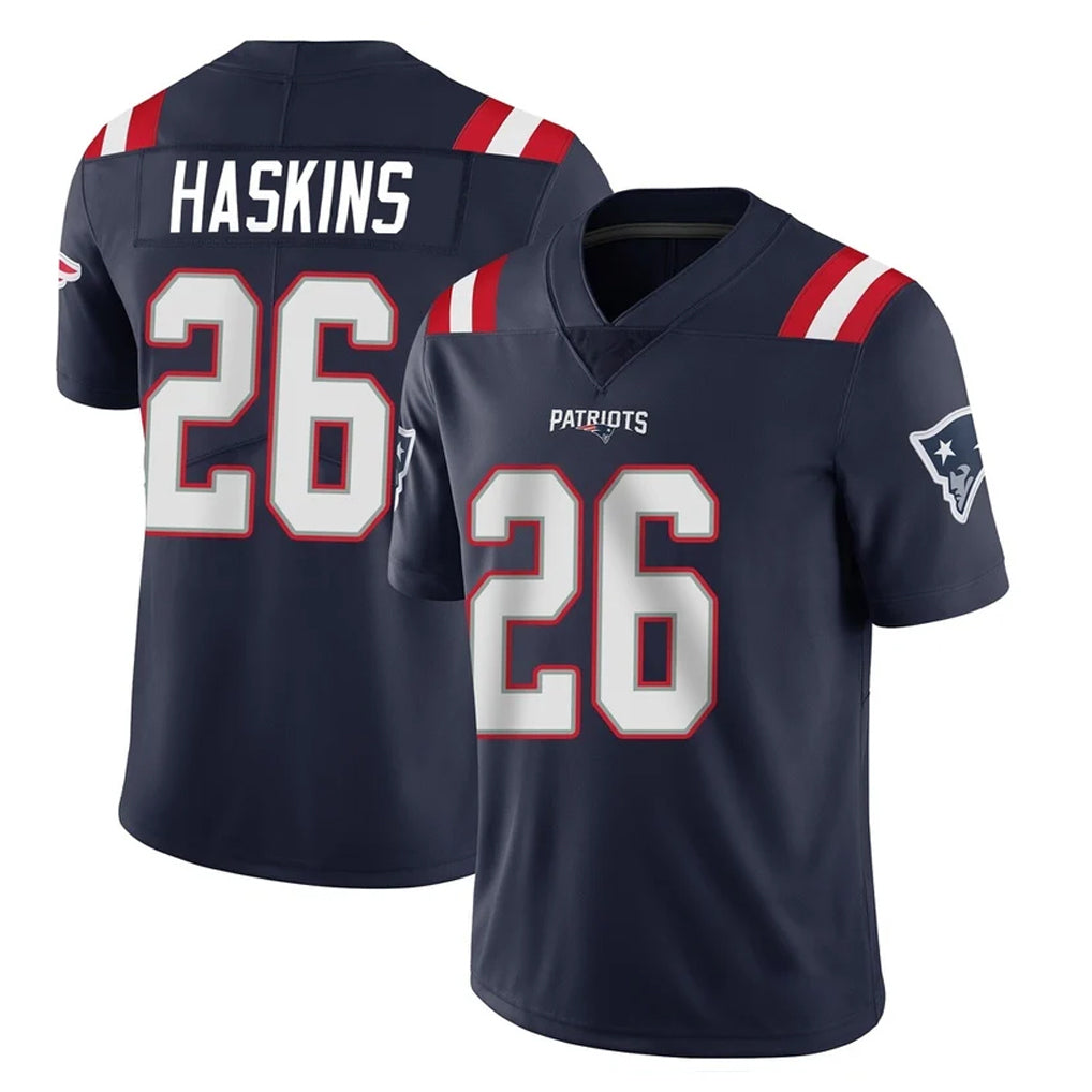 NE.Patriots #26 Hassan Haskins Player Navy Vapor Untouchable Home Game Gdoa Stitched Jerseys