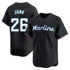 M.Marlins #26 Janson Junk Player Black  Home Limited Fdoa Stitched Jerseys
