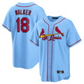 St. Louis Cardinals #18 Jordan Walker Player Light Blue Home Game Fdoa Stitched Jerseys