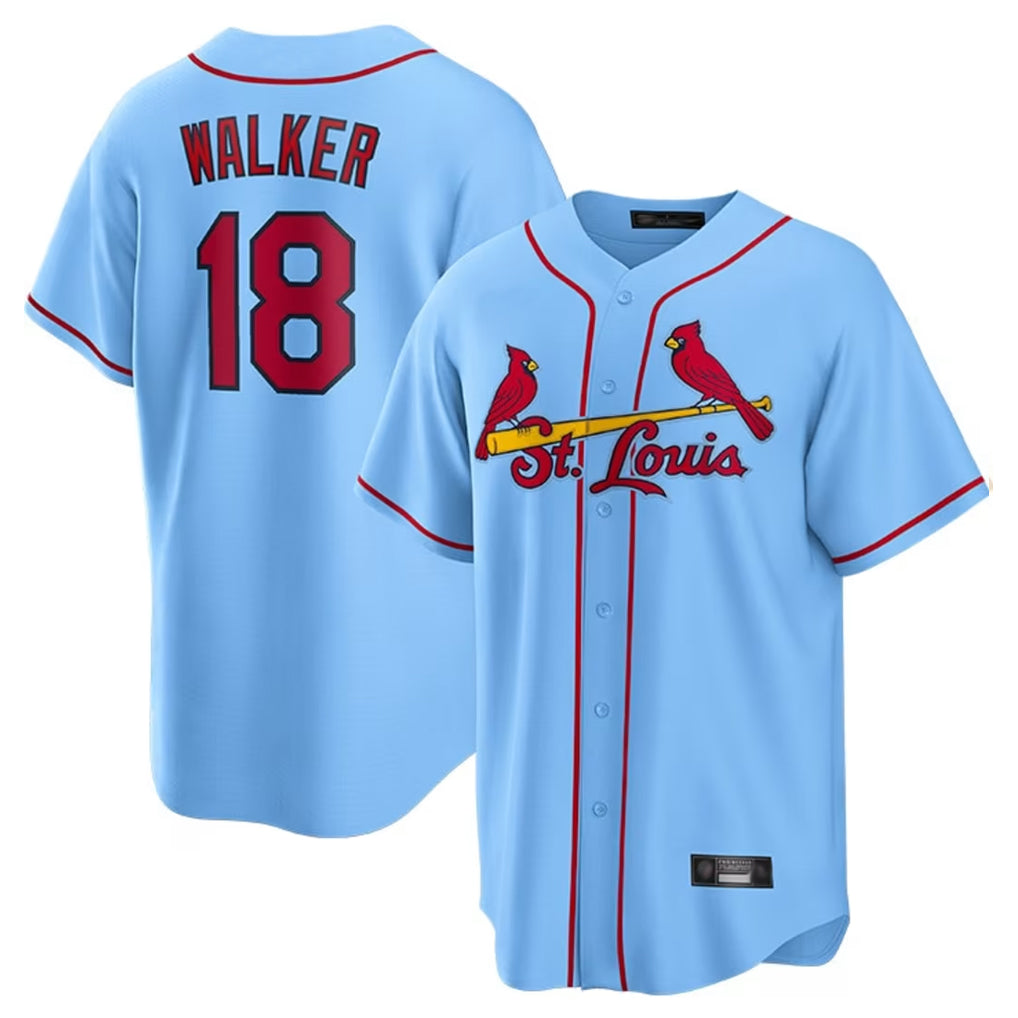 St. Louis Cardinals #18 Jordan Walker Player Light Blue Home Game Fdoa Stitched Jerseys