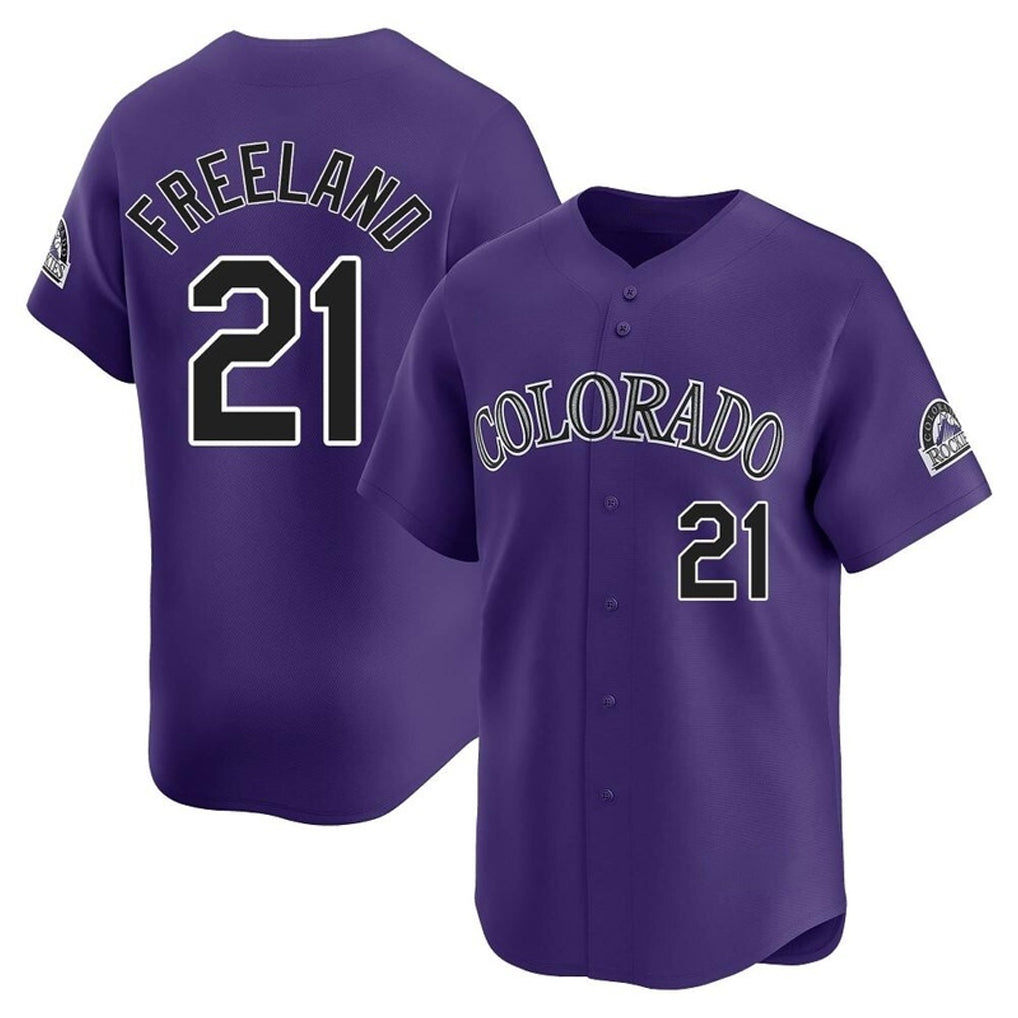 C.Rockies #21 Kyle Freeland Player Purple Limited Home Gdoa Stitched Jerseys