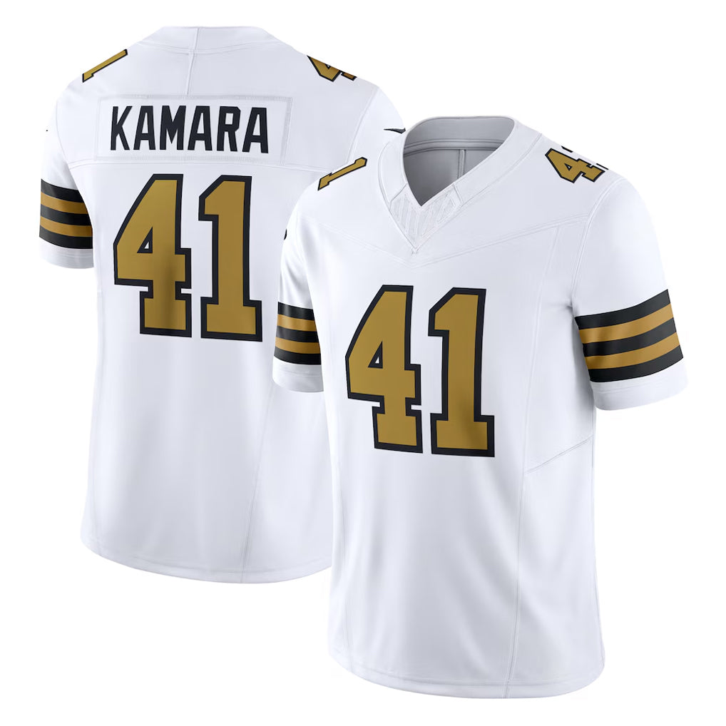 NO.Saints #41 Alvin Kamara Player White Alternate Limited Vapor F.U.S.E. Home Game Gdoa Stitched Jerseys