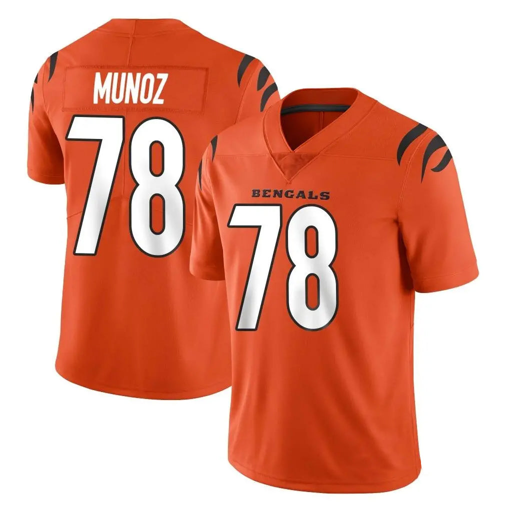 C.Bengals #78 Anthony Munoz Player Orange Vapor Untouchable Limited Home Game Gdoa Stitched Jerseys