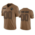 Custom NE.Patriots Brown Salute To Service Limited Any Name & Numbers Gdoa Stitched Jerseys