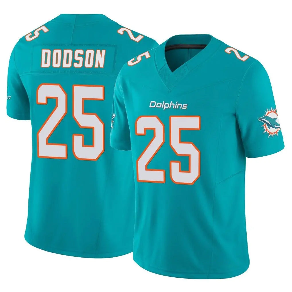 M.Dolphins #25 Tyrel Dodson Player Aqua Limited Vapor F.U.S.E. Home Game Gdoa Stitched Jerseys