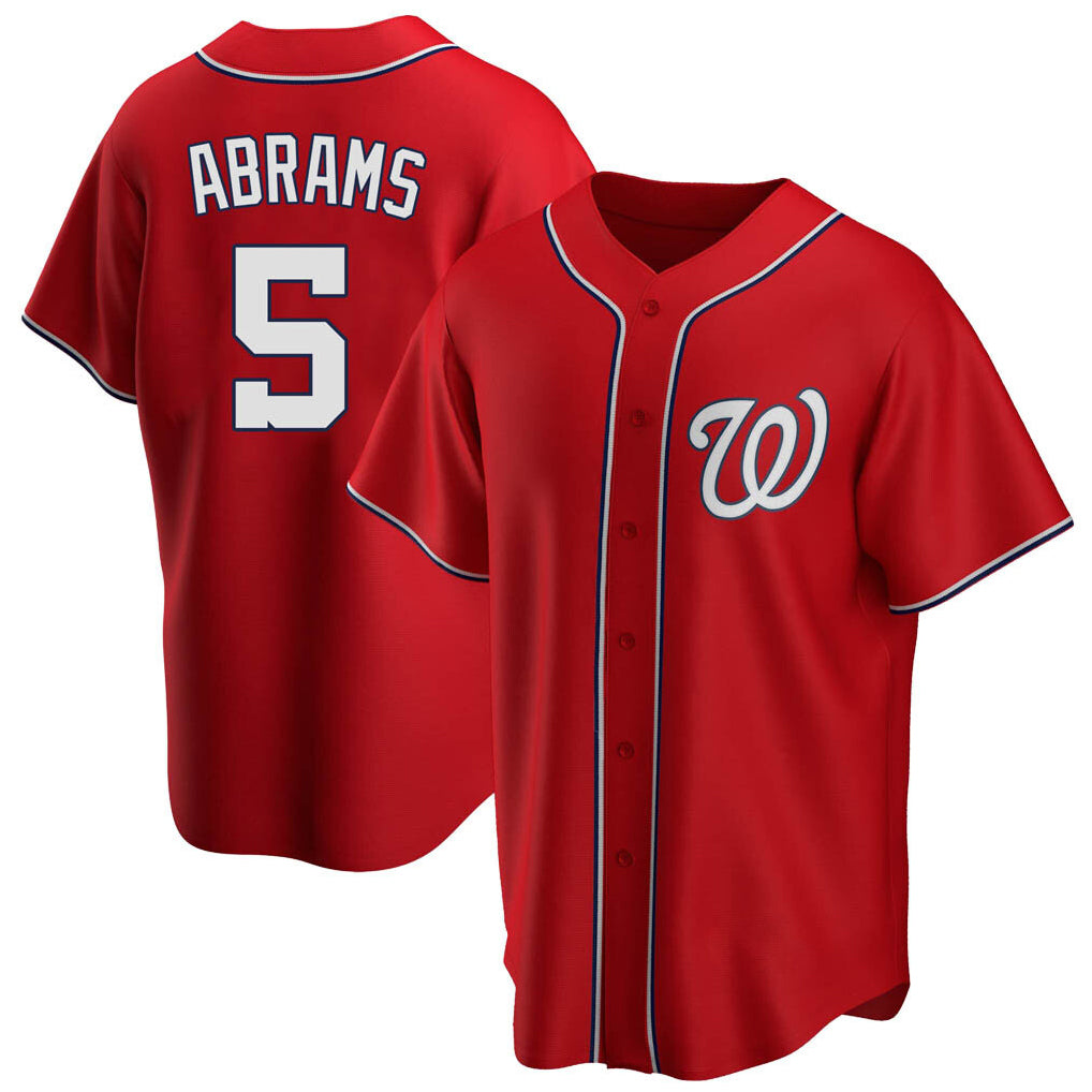 W.Nationals #5 CJ Abrams Player Red Replica Alternate Game Fdoa Stitched Jerseys