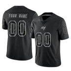 Custom TB.Buccaneers Black Reflective Limited Home Game Any Name & Numbers Gdoa Stitched Jerseys
