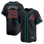 A.Diamondbacks #28 Nolan Arenado Player Black Limited Home Game Gdoa Stitched Jerseys