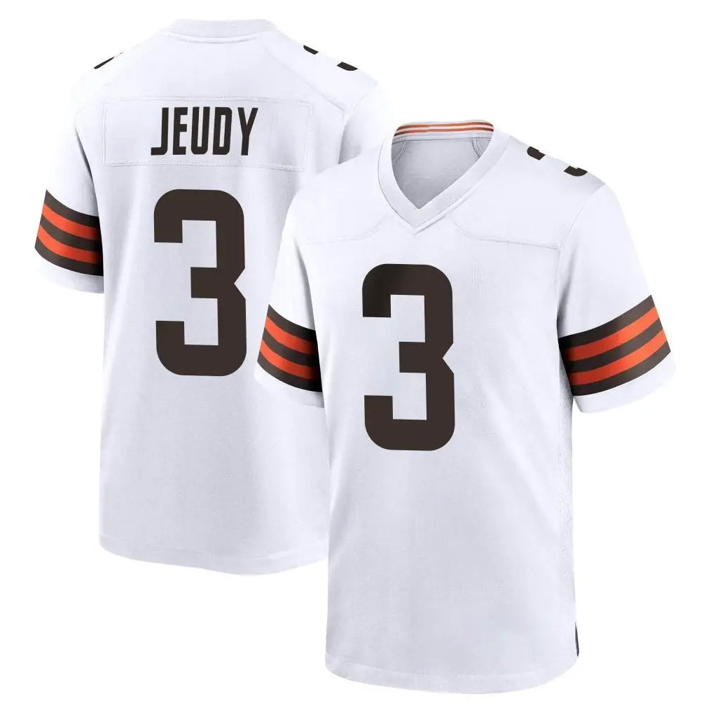 C.Browns #3 Jerry Jeudy Player White Home Game Gdoa Stitched Jerseys