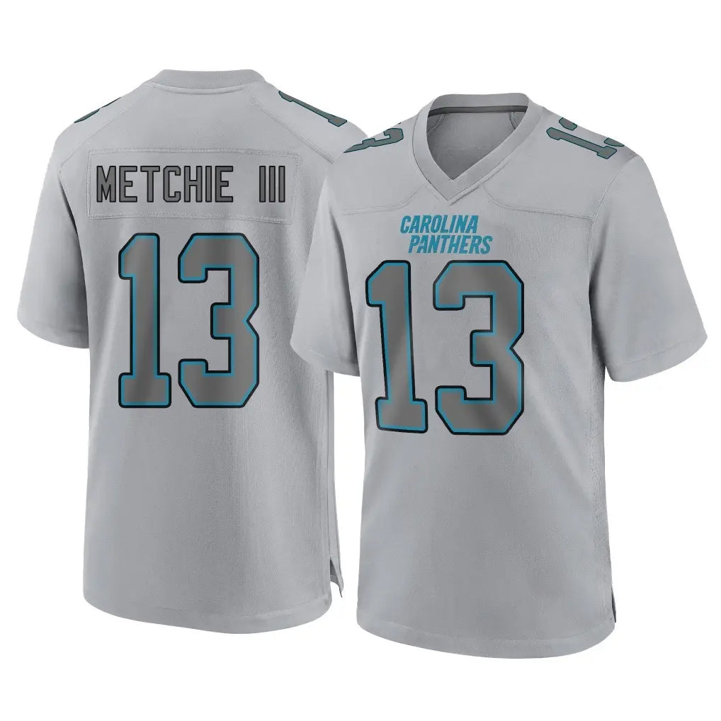 C.Panthers #13 John Metchie III Player Gray Atmosphere Fashion Game Gdoa Stitched Jerseys