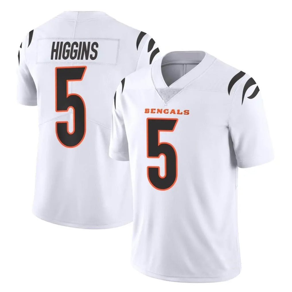 C.Bengals #5 Tee Higgins Player White Vapor Untouchable Limited Home Game Gdoa Stitched Jerseys