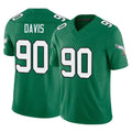 P.Eagles #90 Jordan Davis Player Green Kelly Alternate Vapor F.U.S.E. Home Game Gdoa Stitched Jerseys