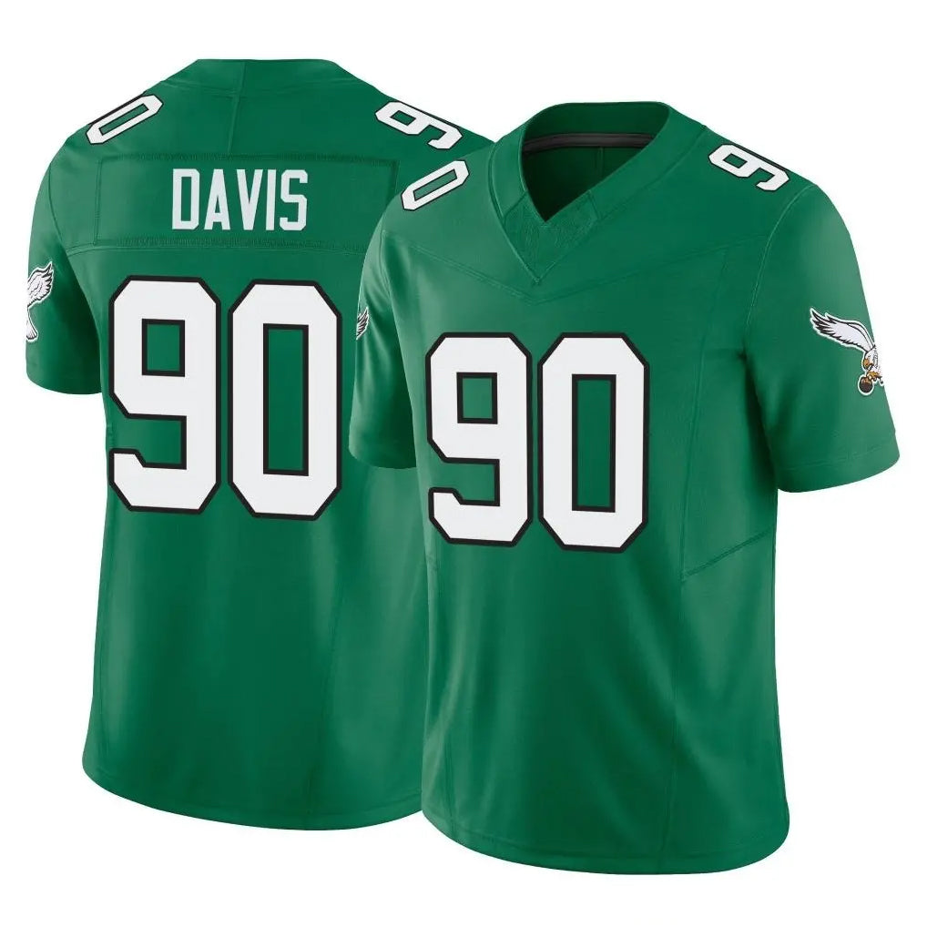 P.Eagles #90 Jordan Davis Player Green Kelly Alternate Vapor F.U.S.E. Home Game Gdoa Stitched Jerseys