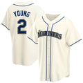 S.Mariners #2 Cole Young Player Cream Home Game Fdoa Stitched Jerseys