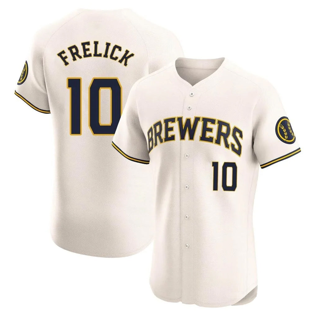 M.Brewers #10 Sal Frelick Player Cream Home Limited Elite Fdoa Stitched Jerseys