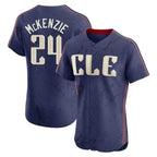 C.Guardians #24 Triston McKenzie Player Navy City Connect Limited Elite Home Gdoa Stitched Jerseys