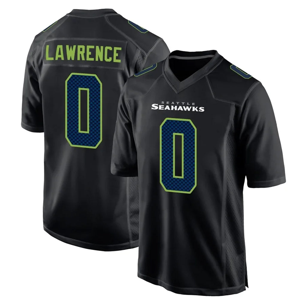 S.Seahawks #0 DeMarcus Lawrence Player Black Limited Fashion Home Game Gdoa Stitched Jerseys