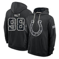 IN.Colts #98 Arden Key Player 2026 Black Logo Pullover Hoodies Limited Game Gdoa Stitched Jerseys