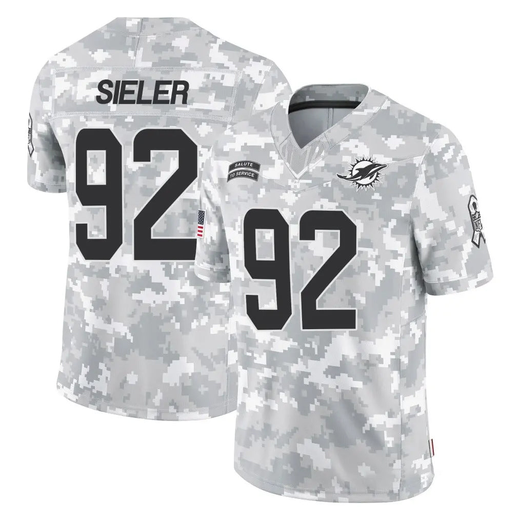 M.Dolphins #92 Zach Sieler Player Arctic Camo Salute To Service Limited Game Gdoa Stitched Jerseys