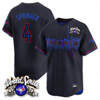 T.Blue Jays #4 George Springer Player Black 2025 American League City Connect Limited Fdoa Stitched Jerseys
