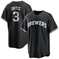 M.Brewers #3 Joey Ortiz Player Black Game Home Fdoa Stitched Jerseys