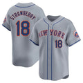 NY.Mets #18 Darryl Strawberry Player Gray Road Limited Home Fdoa Stitched Jerseys