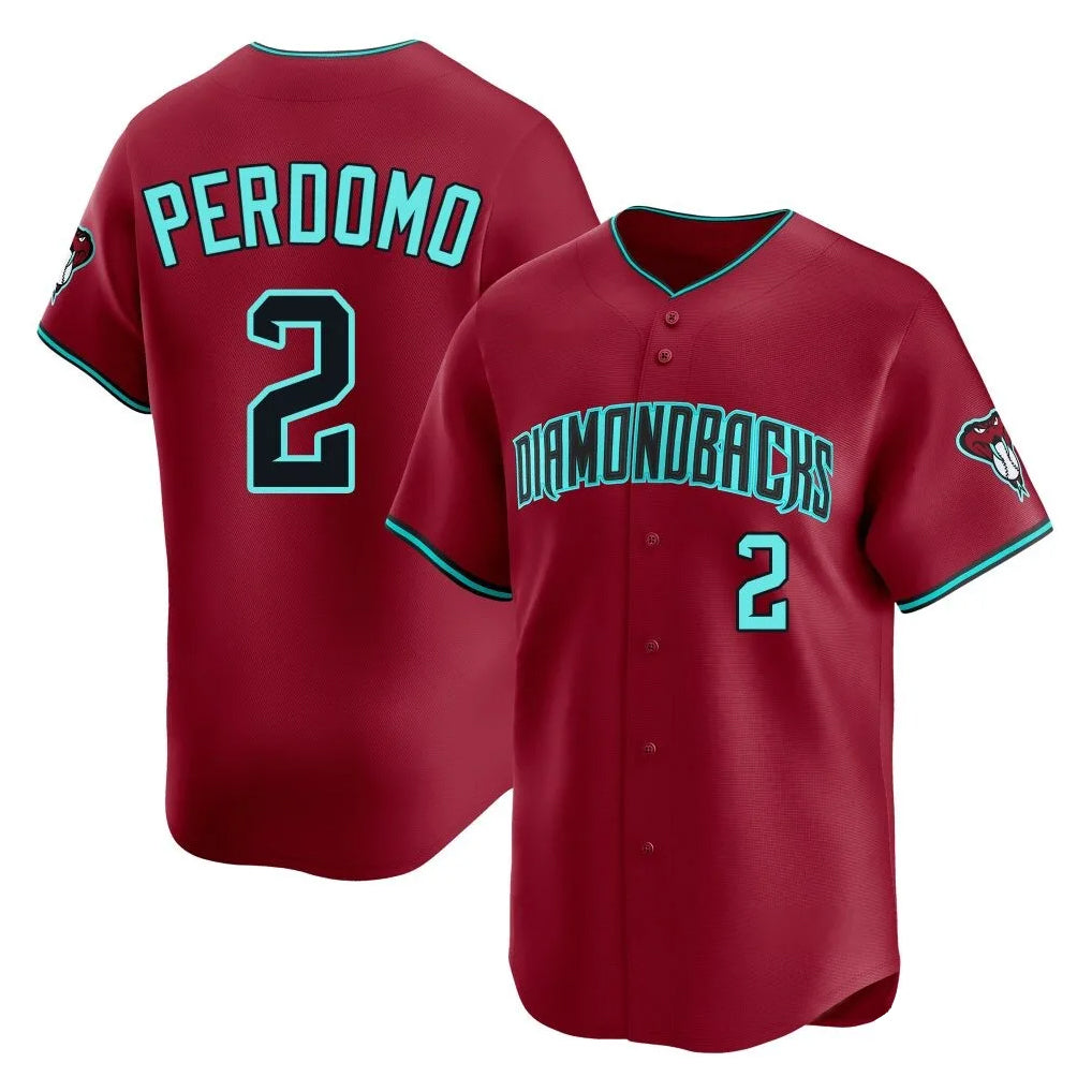 A.Diamondbacks #2 Geraldo Perdomo Player Red Limited Home Game Gdoa Stitched Jerseys