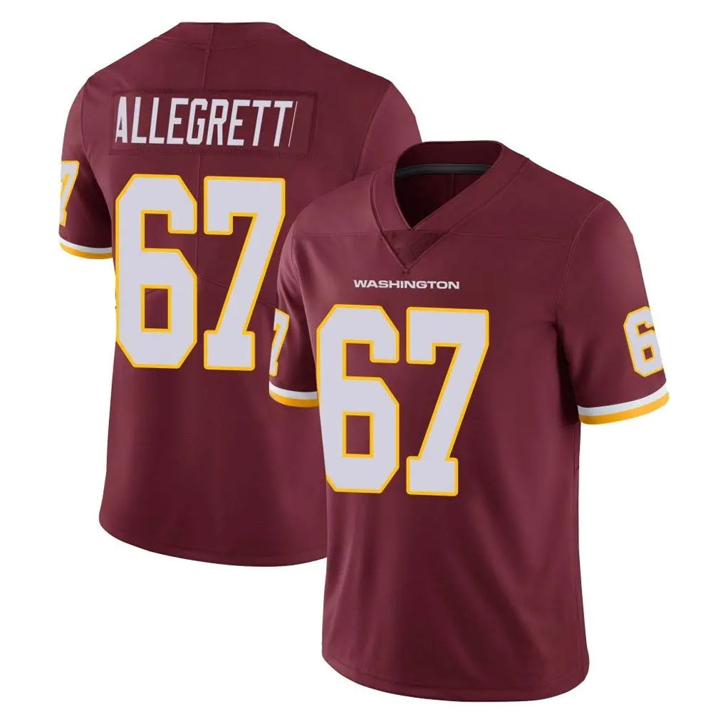 W.Commanders #67 Nick Allegretti Player Burgundy Limited Team Color Vapor Untouchable Home Game Gdoa Stitched Jerseys