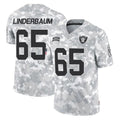 LV.Raiders #65 Tyler Linderbaum Player Arctic Camo Salute To Service Limited Game Gdoa Stitched Jerseys