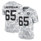 LV.Raiders #65 Tyler Linderbaum Player Arctic Camo Salute To Service Limited Game Gdoa Stitched Jerseys